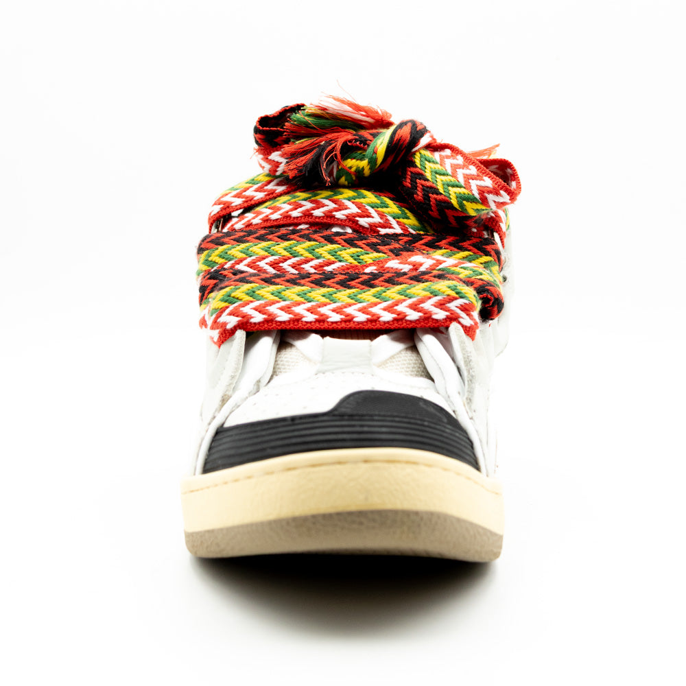 Lanvin Leather Curb Sneaker White Ivory