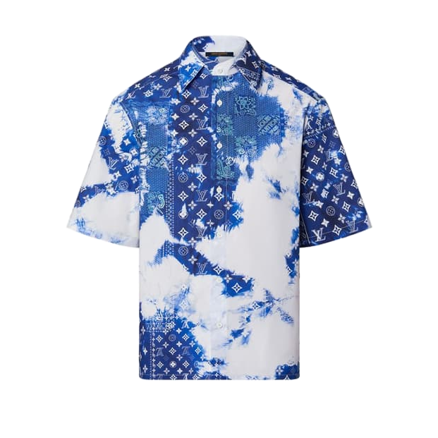 Louis Vuitton Chemise à manches courtes Monogram Bandana Bleu délavé