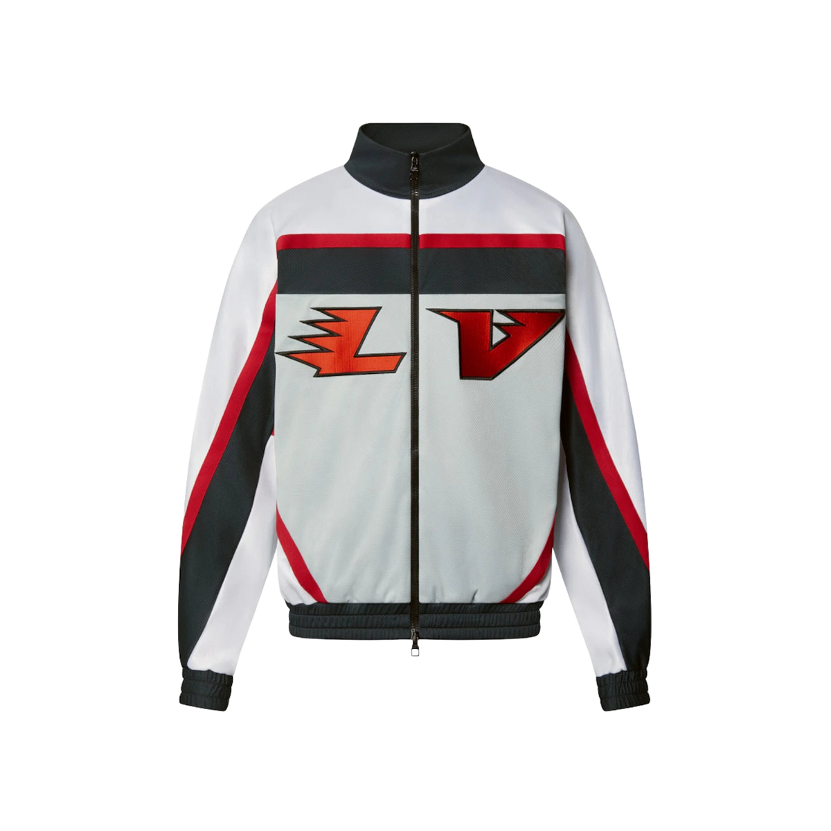Louis Vuitton Embellished LV Graphic Hockey Tracktop Jacket White