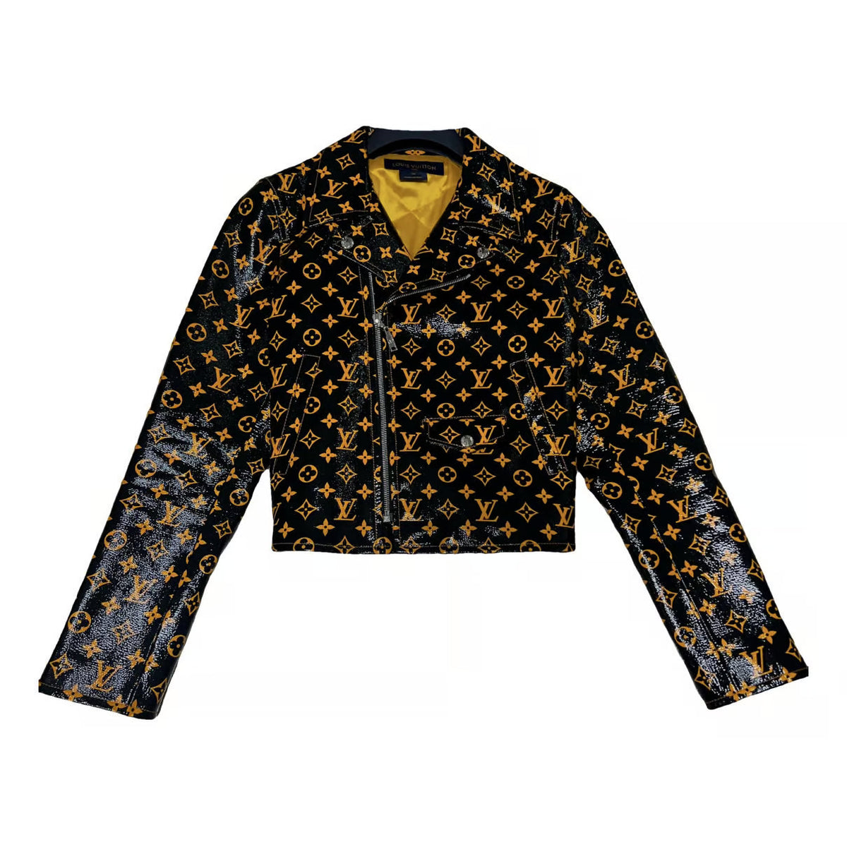 Louis Vuitton Manteau Perfecto Cuir Vernis Monogram Orange