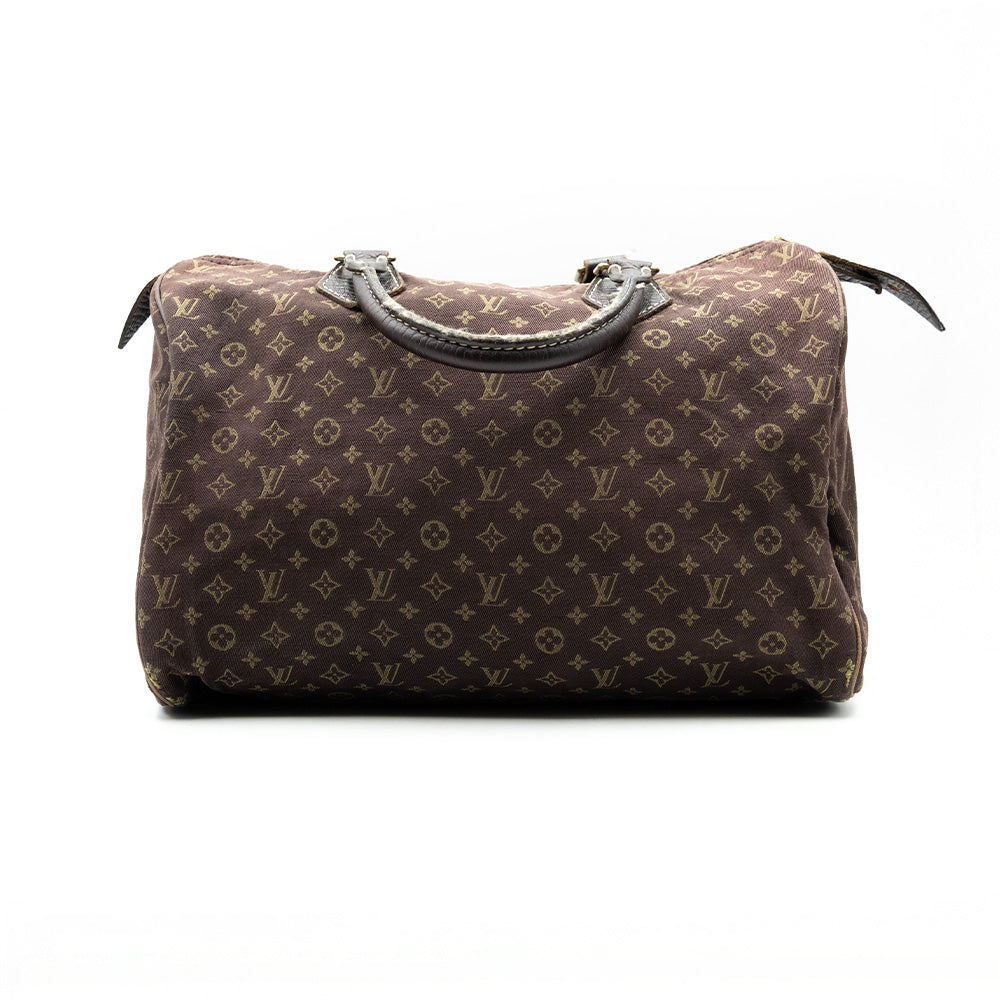 Louis Vuitton Sac à main Speedy 30 Monogram Mini Lin Marron