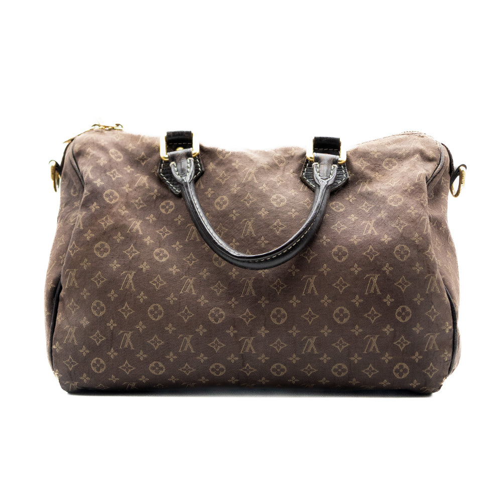 Louis Vuitton Sac à main Speedy 30 Monogram Mini Lin Marron