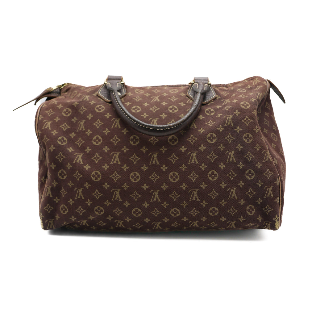 Louis Vuitton Sac à main Speedy 30 Monogram Mini Lin Marron
