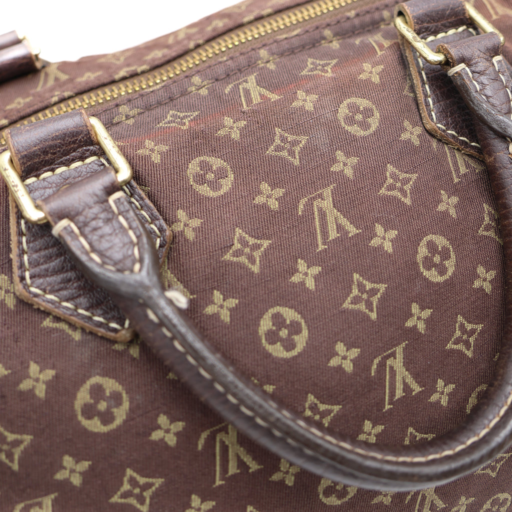 Louis Vuitton Sac à main Speedy 30 Monogram Mini Lin Marron