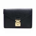 Louis Vuitton Sac Sellier Pochette avec Dragonne Cuir Epi Noir