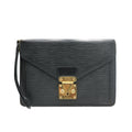 Louis Vuitton Sac Sellier Pochette avec Dragonne Cuir Epi Noir