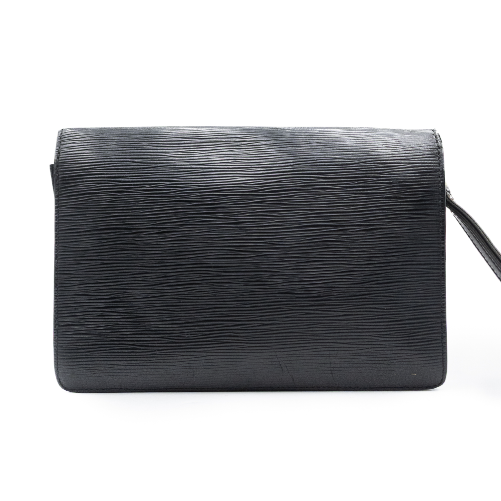 Louis Vuitton Sac Sellier Pochette avec Dragonne Cuir Epi Noir