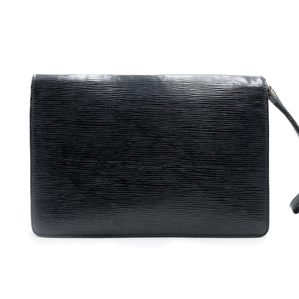 Louis Vuitton Sac Sellier Pochette avec Dragonne Cuir Epi Noir