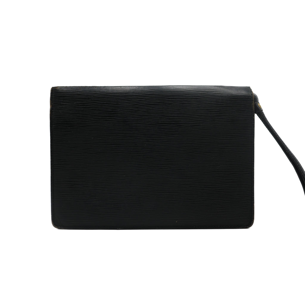 Louis Vuitton Sac Sellier Pochette avec Dragonne Cuir Epi Noir