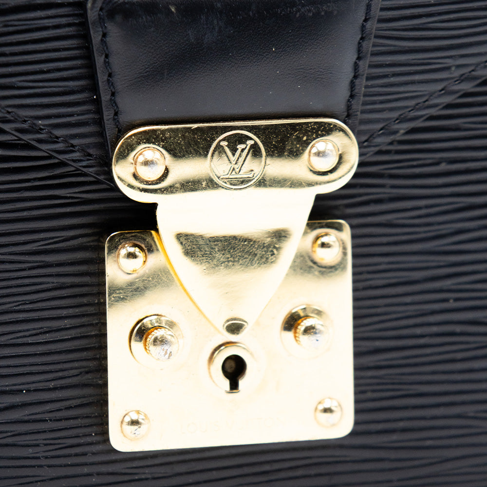 Louis Vuitton Sac Sellier Pochette avec Dragonne Cuir Epi Noir