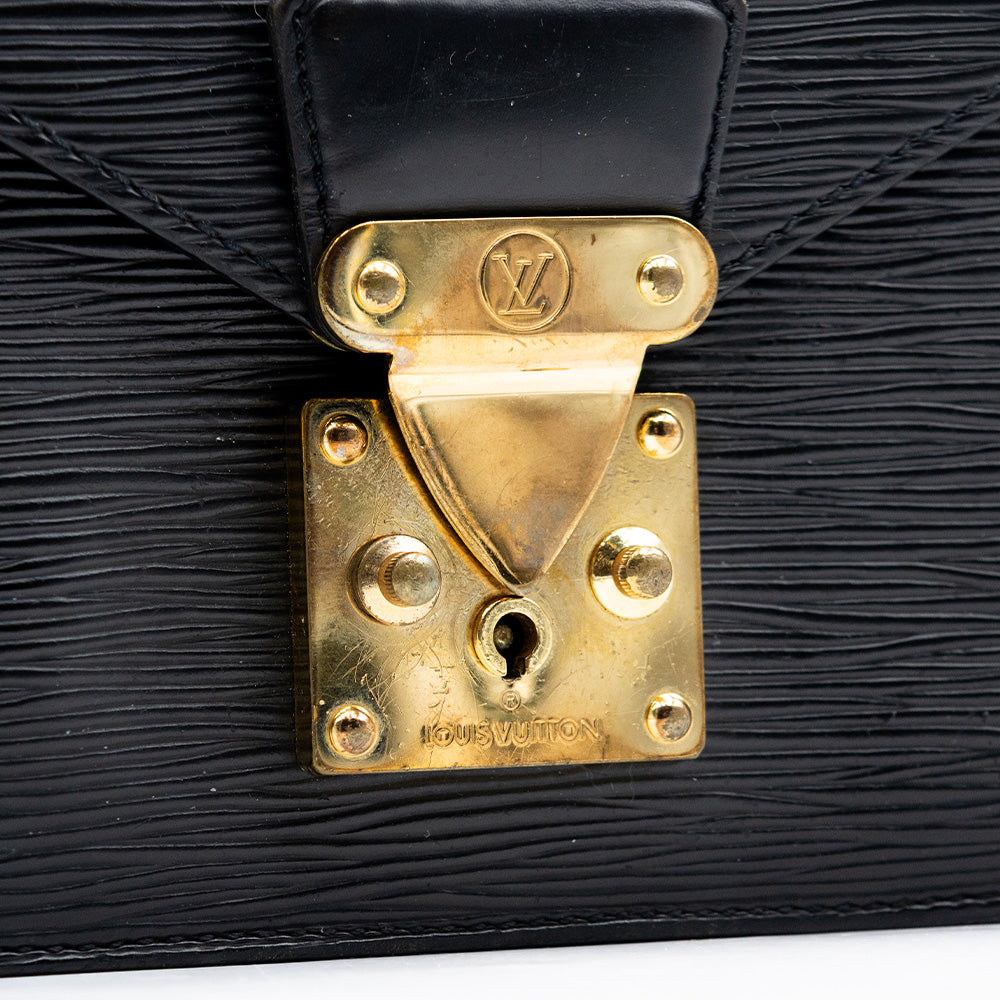 Louis Vuitton Sac Sellier Pochette avec Dragonne Cuir Epi Noir