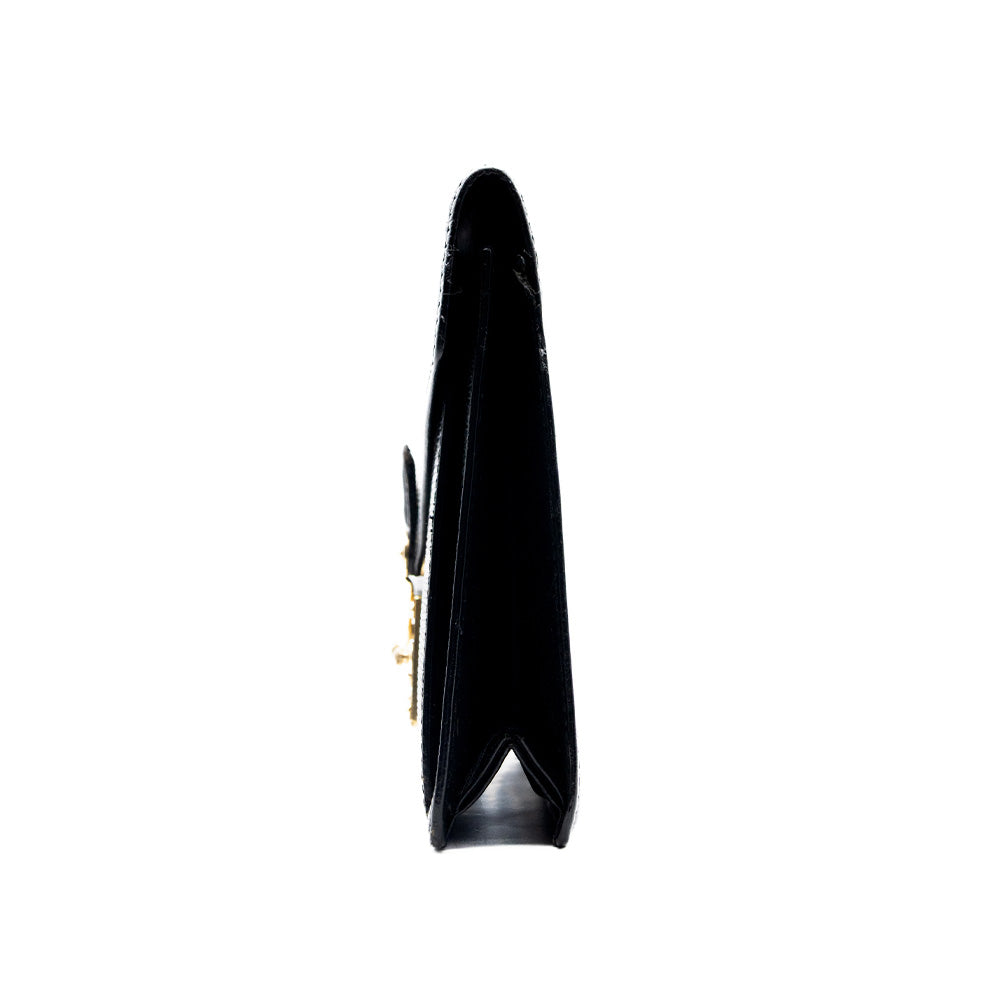 Louis Vuitton Sac Sellier Pochette avec Dragonne Cuir Epi Noir