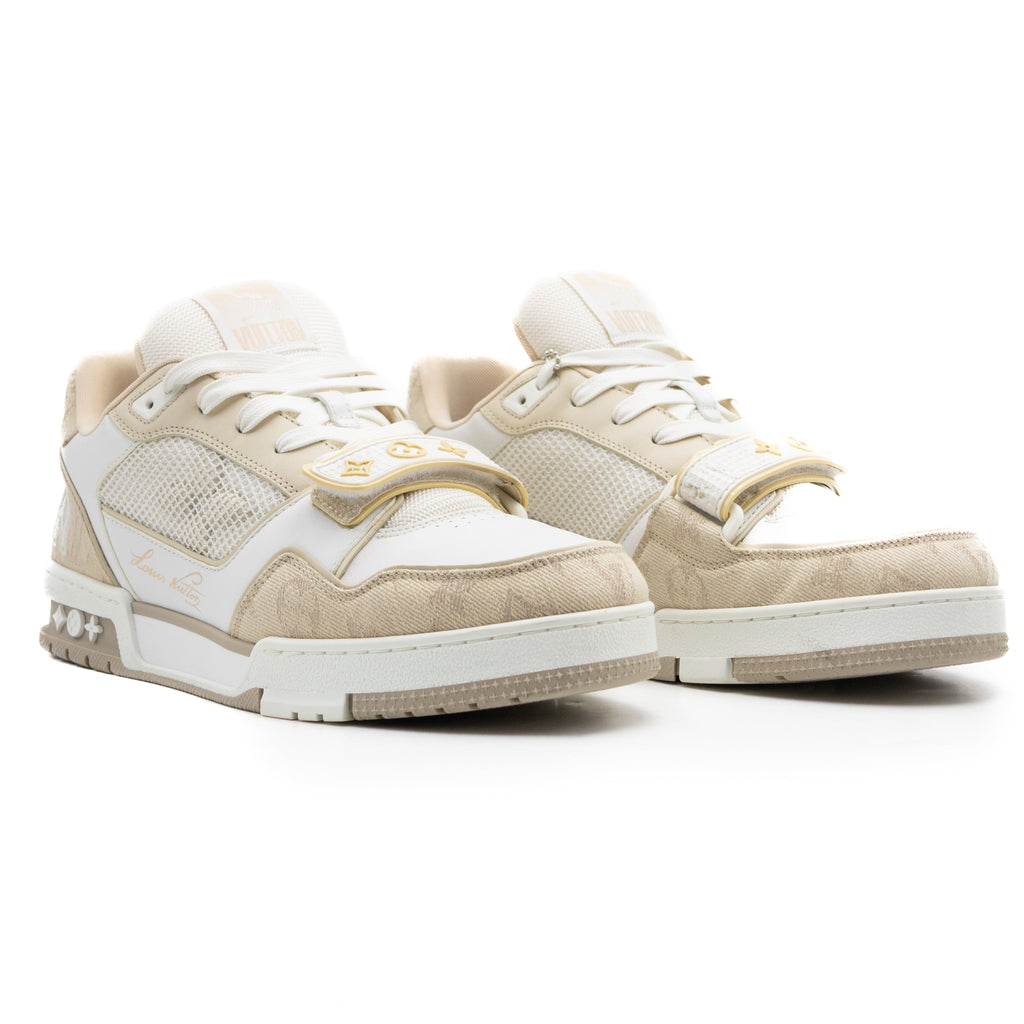 Louis Vuitton Trainer Velcro Beige White