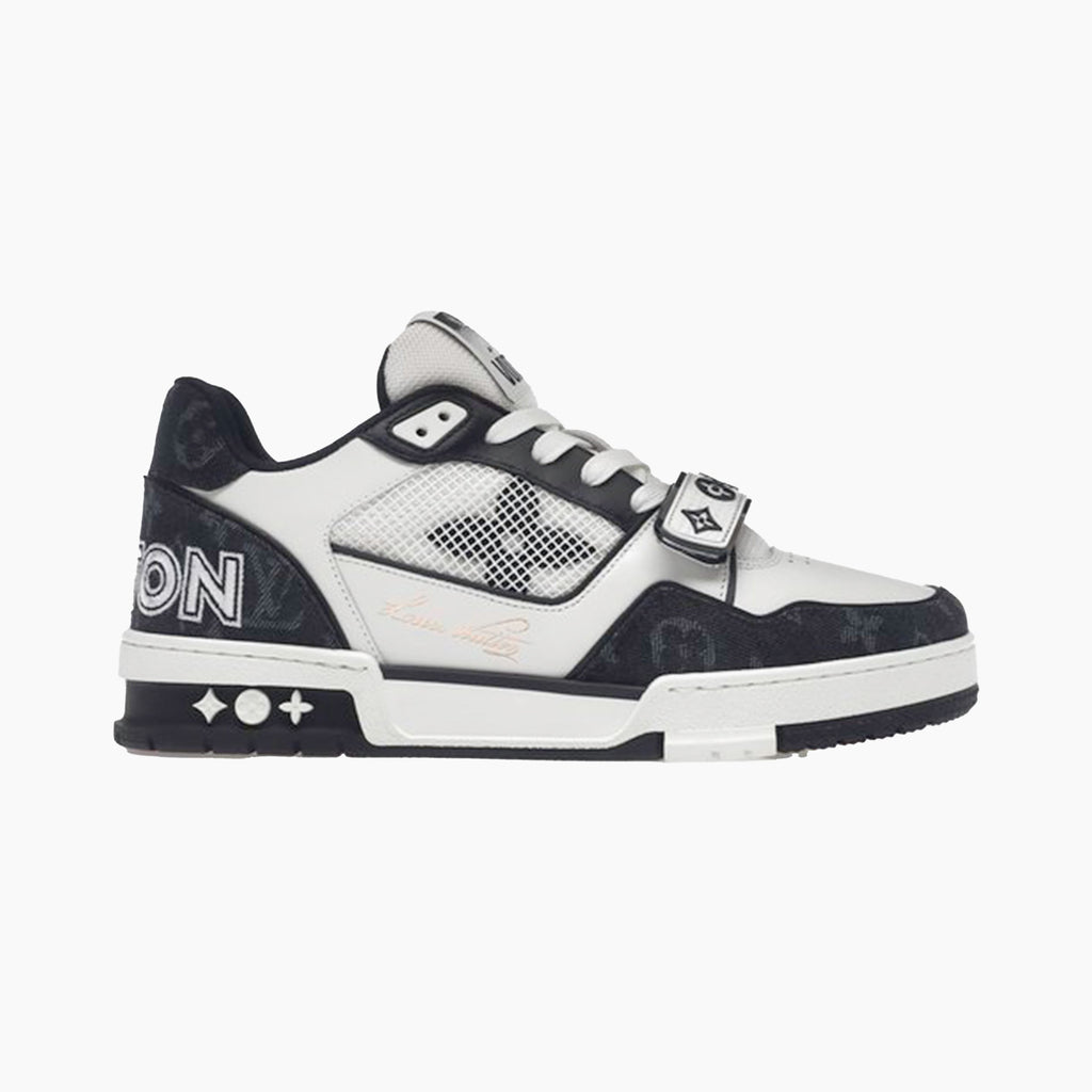 Louis Vuitton Trainer Velcro Strap Monogram Denim Black White