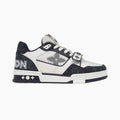 Louis Vuitton Trainer Velcro Strap Monogram Denim Black White