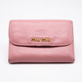 Miu Miu Portefeuille 3 volets Cuir Rose
