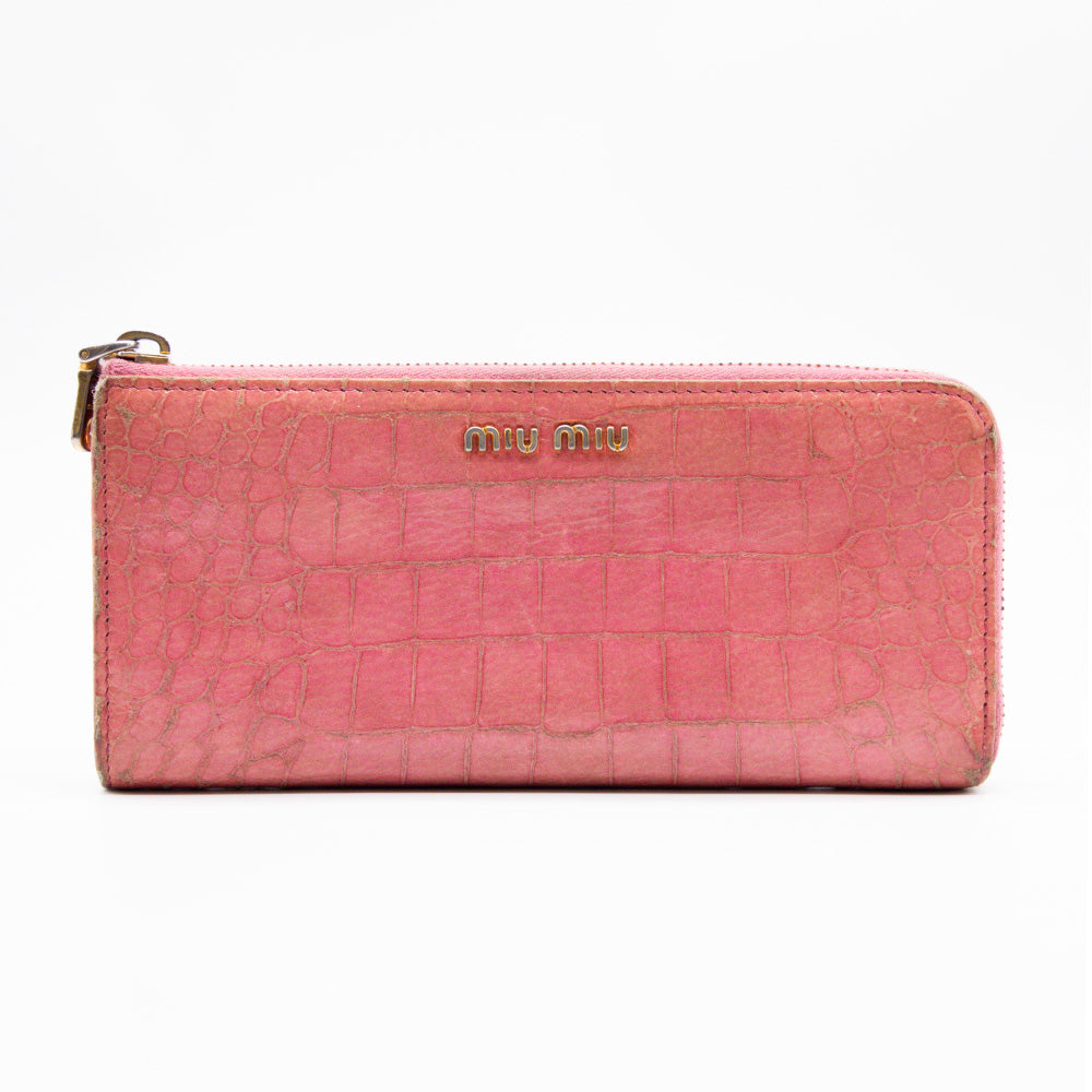 Miu Miu Portefeuille Cuir Rose