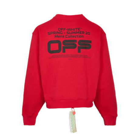 Off-White Wavy Line Crewneck Red