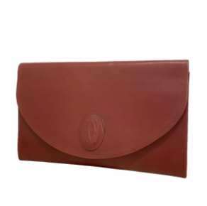 Pochette Cartier Must cuir bordeaux garnitures dorées