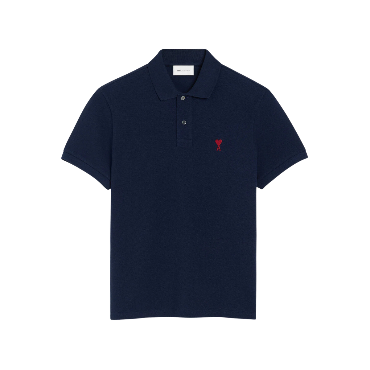 Polo Ami Paris Marine De Coeur Rouge