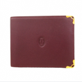 Portefeuille Cartier Must cuir bordeaux garnitures dorées