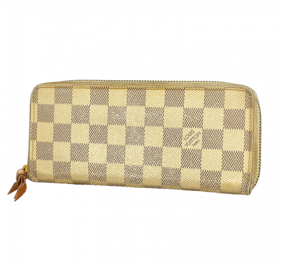 Portefeuille long Damier Azur Portefeuille Clémence blanc rose ballerine