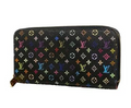 Portefeuille Louis Vuitton Monogram Multicolore Zippy noir grenade