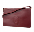 Sac à bandoulière Cartier Must cuir bordeaux, ferrures dorées