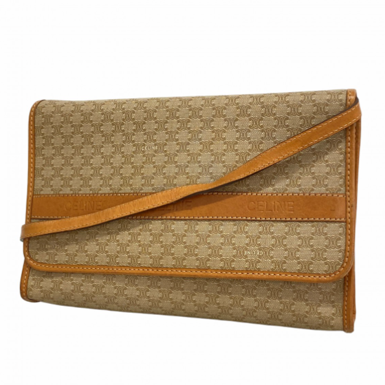Sac à bandoulière Céline Macadam beige marron