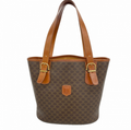 Sac cabas Céline Macadam PVC marron ferrures dorées