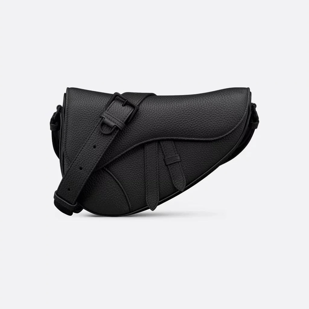 Sac Saddle Cuir de taurillon grainé noir