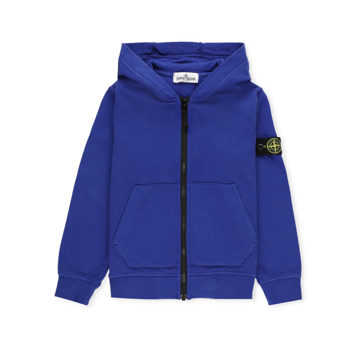 Stone Island Shell R Zip A Capuche Bleue Electrique