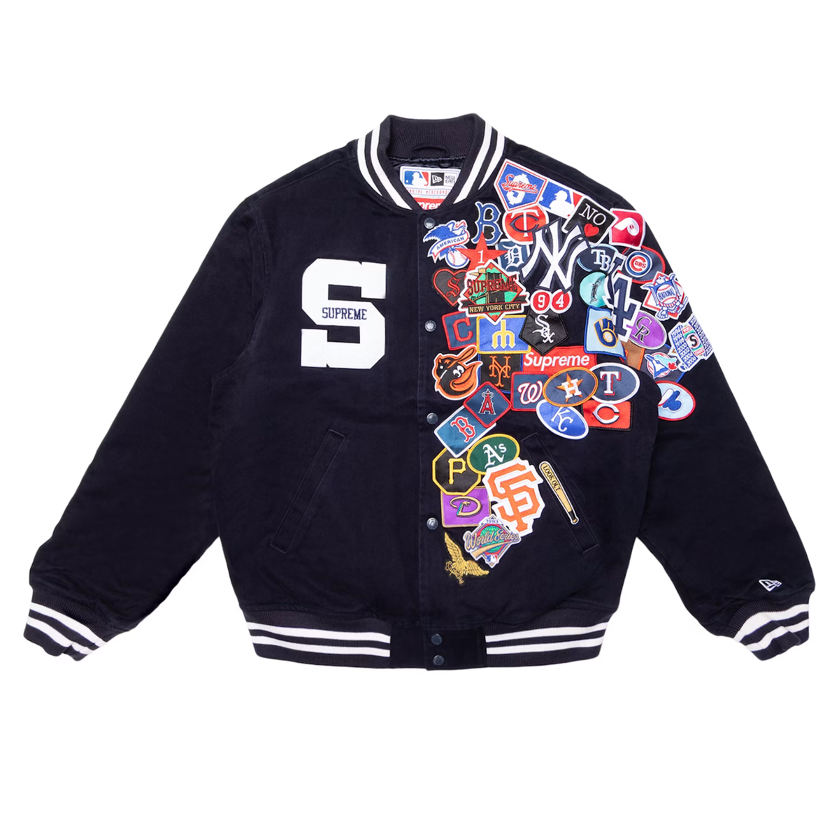 Supreme New Era MLB Varsity Jacket Navy